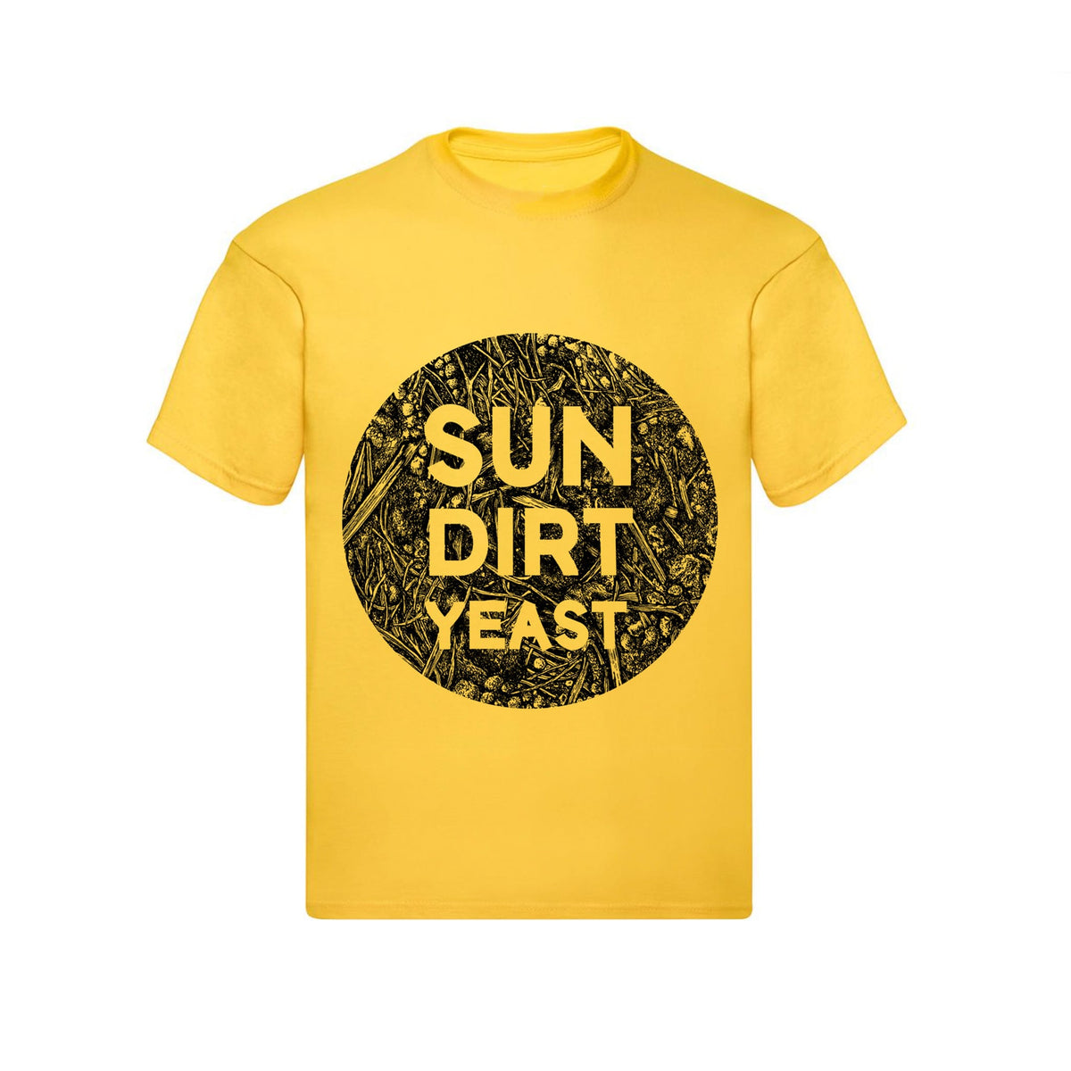 Sun, Dirt, Yeast Screenprinted T-Shirt Gold Westwell Wines